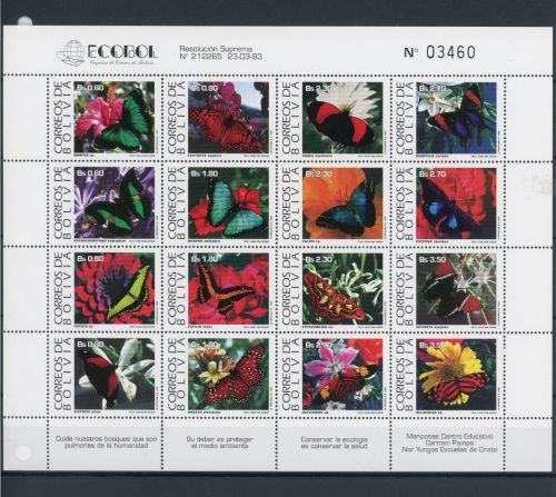 Bolivien ZD Bogen 1193-1208 postfrisch