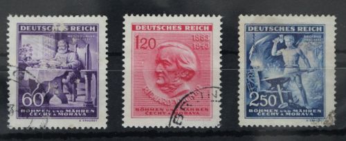 Böhmen und Mähren 128-130 gestempelt #FA756