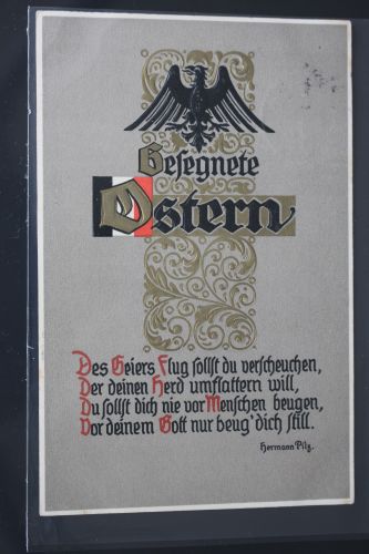 AK Deutschland Des Geiers Flug sollst du verscheuchen usw. 1915 gebraucht #PL531