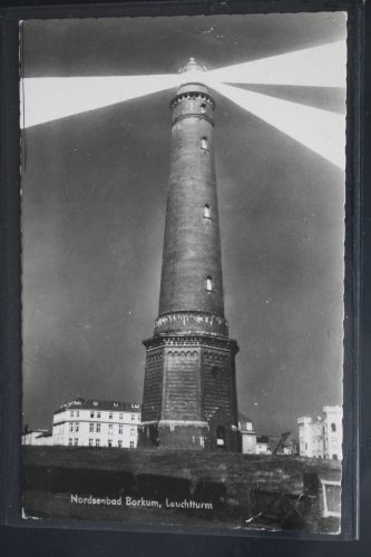 AK Nordseebad Borkum Leuchtturm 1962 gebraucht #PL578