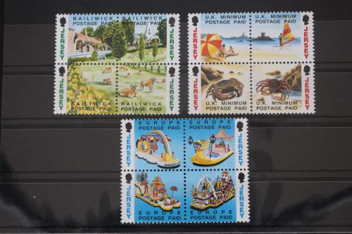 Großbritannien Jersey 595-606 postfrisch 3 Viererblocks #FC280