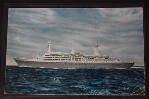 AK Holland-Amerika Line SS Rotterdam, Stapellauf: 13. 09.1958 gebraucht #PL589