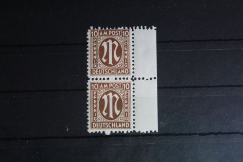 Alliierte Besetzung 22 postfrisch als Paar mit fehlendem Zahnloch #FK395