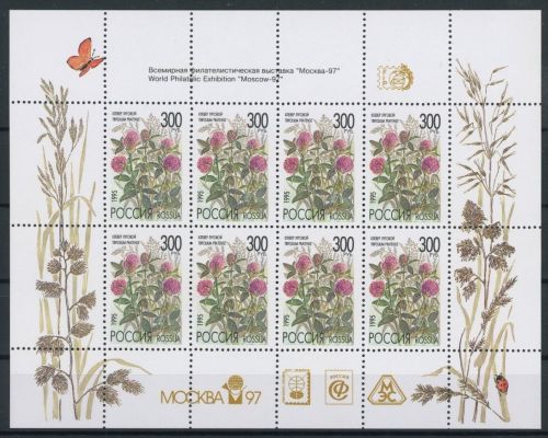 Russland Kleinbogen 437 mit Zudruck postfrisch Blumen #JT937