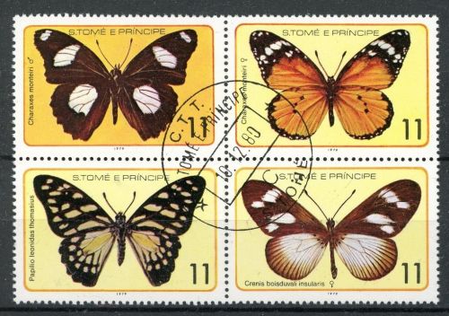 Sao Tome e Principe Viererblock 561-566 gestempelt Schmetterling #JT952
