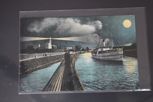 AK Kolberg Abend am Hafen gebraucht #PL802