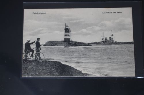 AK Friedrichsort Leuchtturm und Hafen ungebraucht #PL817