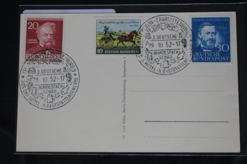 BRD auf Postkarte als Mischfrankatur 3. Deutsche Bundesfachschau #BC104