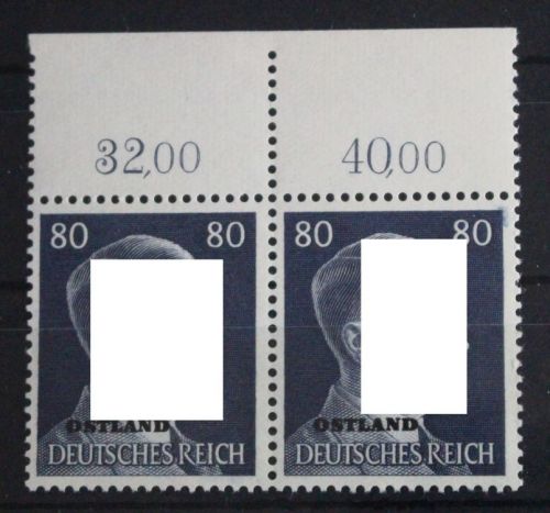 Deutsche Besetzung 2. WK Ostland 18 postfrisch Paar vom Oberrand #FO336