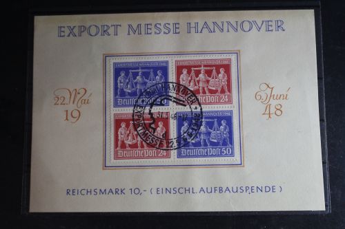 Alliierte Besetzung V Zd 1 gestempelt auf Schmuckkarte, Karte beschädigt #FU292