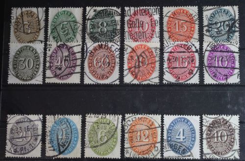Deutsches Reich Dienstmarken 114-131 gestempelt #FU310
