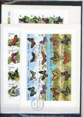 Guyana 3211-3218, Zd-Bg, Blöcke Schmetterling Ersttagesbrief/FDC #JW641