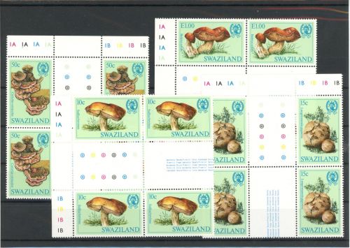 Swaziland Viererblock 462-464 ZS/ZW postfrisch Pilze #JQ936
