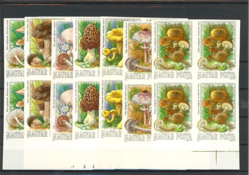 Ungarn Viererblock 3708-3714 B postfrisch Pilze #JQ962