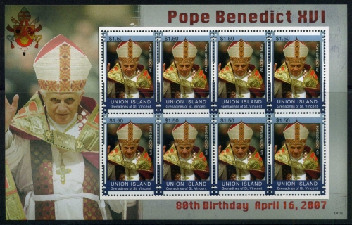 Union Inseln Kleinbogen 412 postfrisch Papst #JS575