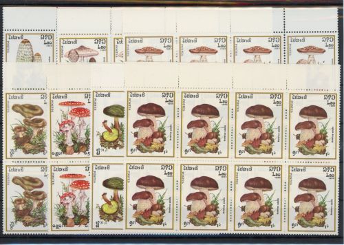 Laos Achterblock 828-834 postfrisch Pilze #JQ969