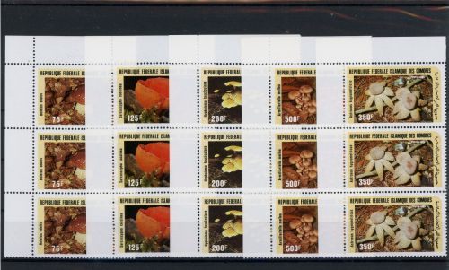 Komoren Dreierstreifen 762-766 postfrisch Pilze #JO631