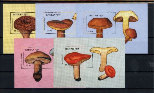 Bhutan Block 189-190, 94, 97, 99 postfrisch Pilze #JO642
