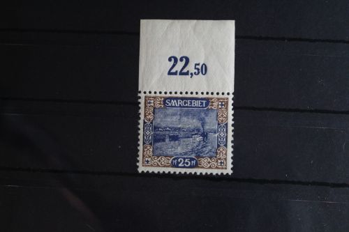 Saargebiet 56 postfrisch mit Oberrand leicht vorgefaltet #FY745