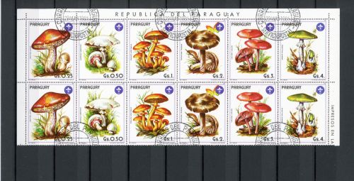 Paraguay ZD Bogen 3835-3841 gestempelt Pilze #JO733