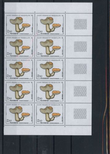 St. Pierre und Miquelon Zehnerbogen 587 postfrisch Pilze #JO756