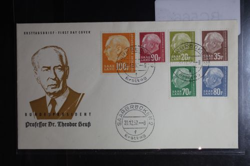 Saarland 426 u.a. als Ersttagsbrief Heuss (II) FDC #BC566
