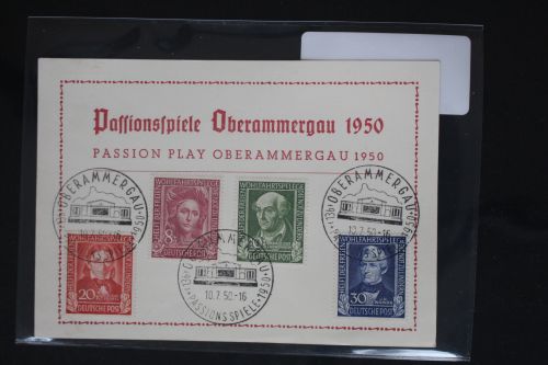 BRD 117-120 auf Postkarte Passionsspiele Oberammergau #BC525