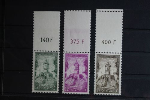 Saarland 373-375 postfrisch mit Oberrand ungefaltet #FZ177