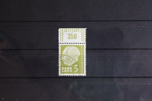 Saarland 384W OR gestempelt mit Oberrand #FZ234