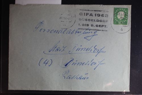 BRD 303 Ganzsachenausschnitt auf Postkarte als Einzelfrankatur #BB816