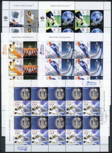 Bund Zehnerbögen 2439-2443 gestempelt Bonn, Fußball Ersttagssonderstempel #GB680