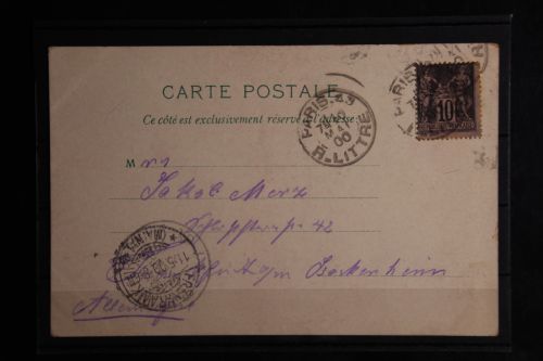 Frankreich 72I auf Postkarte Weltausstellung Expo 1900 #FZ471