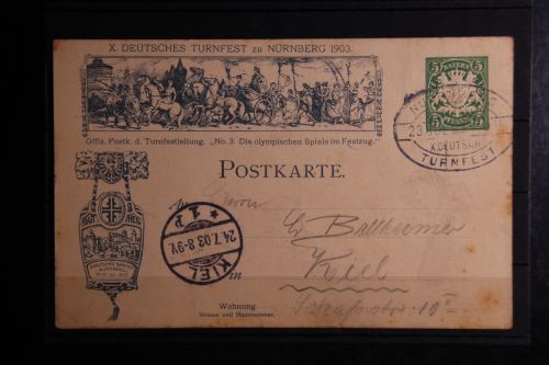 Bayern PP15/C55/03 Privatganzsache X. Deutsches Turnfest Nürnberg #FZ489