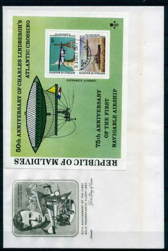 Malediven Block Block 47 gestempelt Charles Lindbergh Ersttagesbrief/FDC #GI556