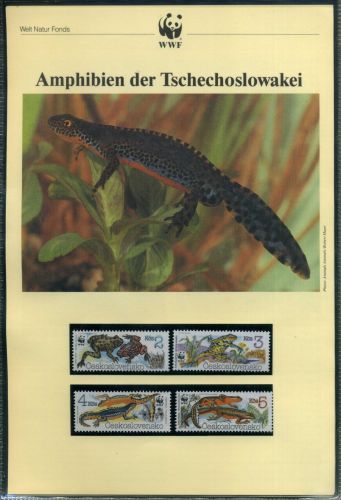 Tschechoslowakei 1989 WWF komplettes Kapitel postfrisch MK FDC Amphibien #GI410