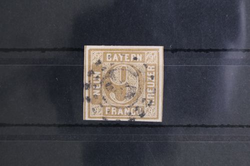 Bayern 11 gestempelt dünne Stelle, oMR 237 Kaufbeueren #GH788