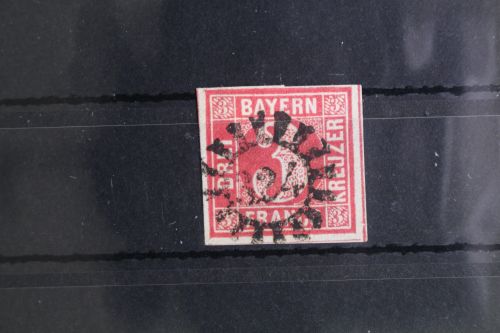 Bayern 9 gestempelt oben Lupenschnitt sonst breitrandig, gMr 324 #GH859