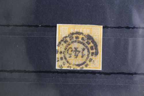 Bayern 7 gestempelt Lupenschnitt oben, minimale dünne Stelle, oMR 145 #GH894