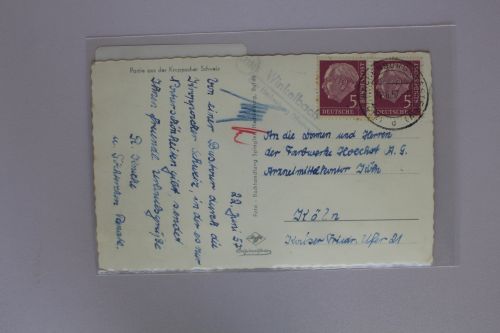 Bund 179 auf Postkarte als Mehrfachfrankatur waagerechtes Paar #BC747