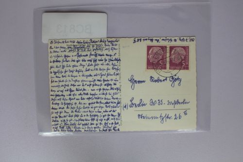 BRD 178 auf Postkarte als Mehrfachfrankatur waagerechtes Paar #BC813