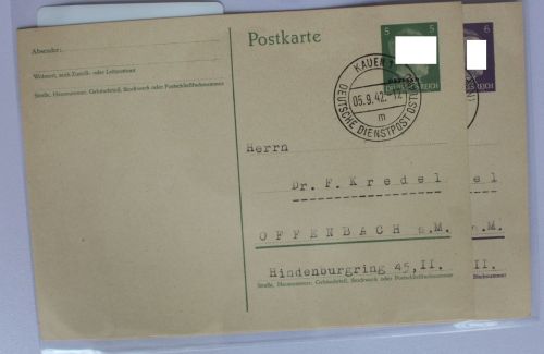 Deutsches Reich 1x Karte Deutsche Dienstpost Ukraine + 1x Ganzsache #BC835