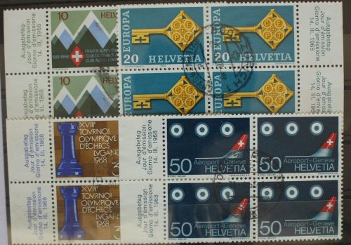 Schweiz 870-873 gestempelt als Viererblock #GF330