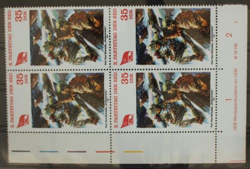 DDR 2598 postfrisch als Viererblock mit Eckrand #GF377