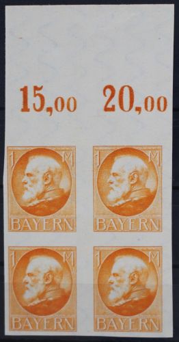 Bayern 175 B I postfrisch als 4er Einheit mit Oberrand #GE866
