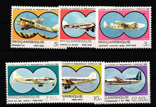 Mosambik 810-815 postfrisch Flugzeug #GF465