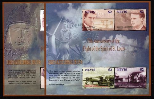 Nevis 1868-1875 postfrisch als Kleinbogen Flugzeuge #GF483