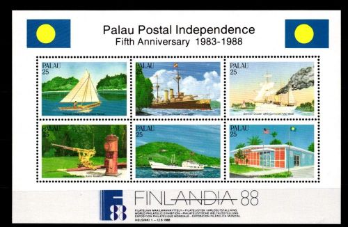 Palau Inseln Block 3 mit 235-240 postfrisch Schifffahrt #GJ528