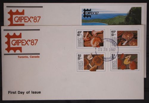 Dominica 1036-1039 und Block 120 gestempelt als FDC / Pilze #GC079