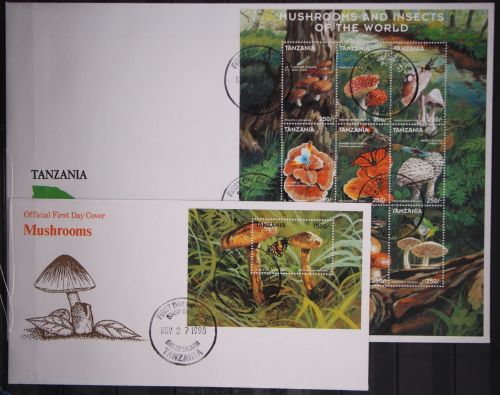 Tansania Kleinbogen 3098-3106 und Block 415 gestempelt als FDC / Pilze #GC160