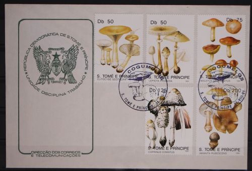 Sao Tome e Principe 1260-1264 gestempelt als FDC / Pilze #GC185